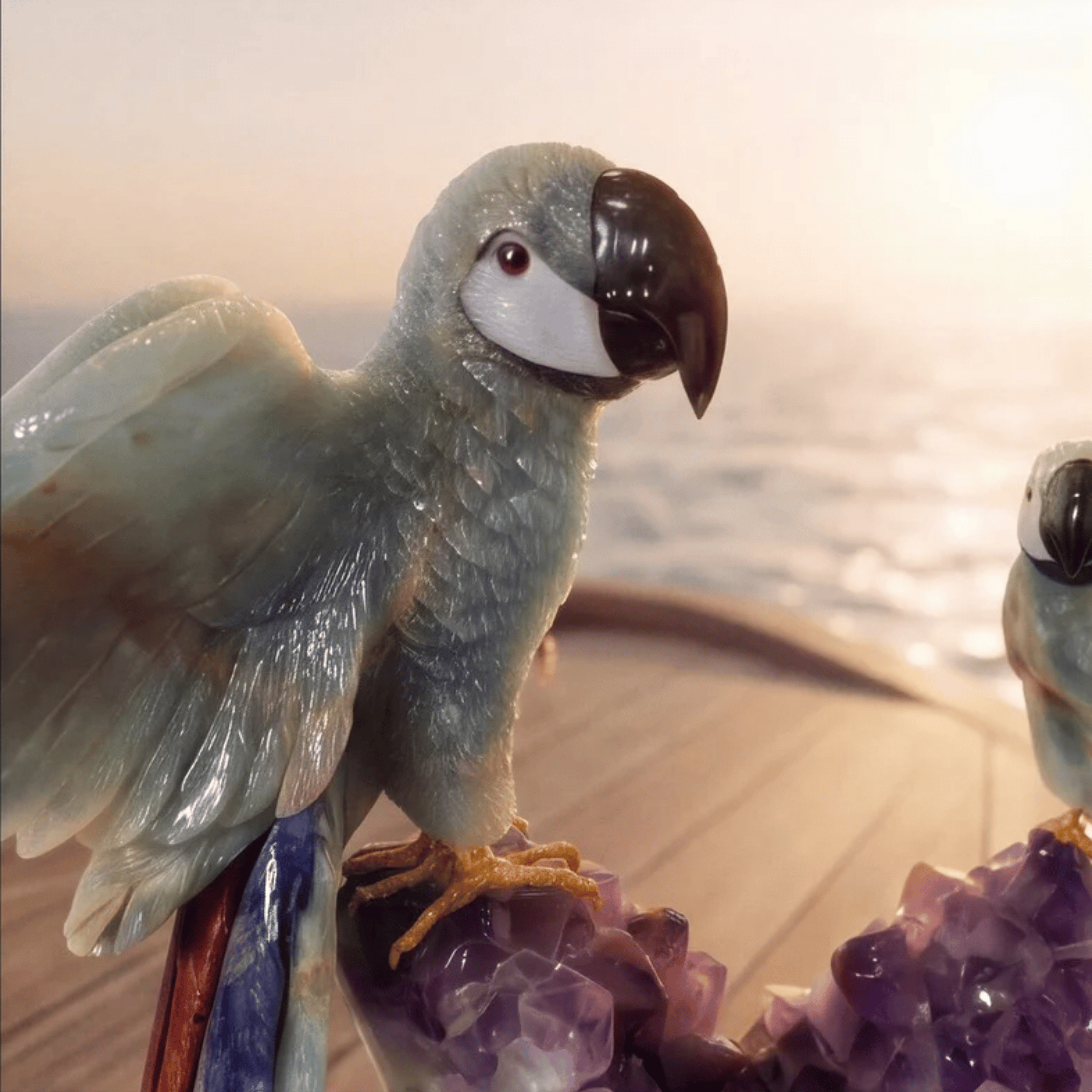 The Canopy — White Quartz Flock on Driftwood